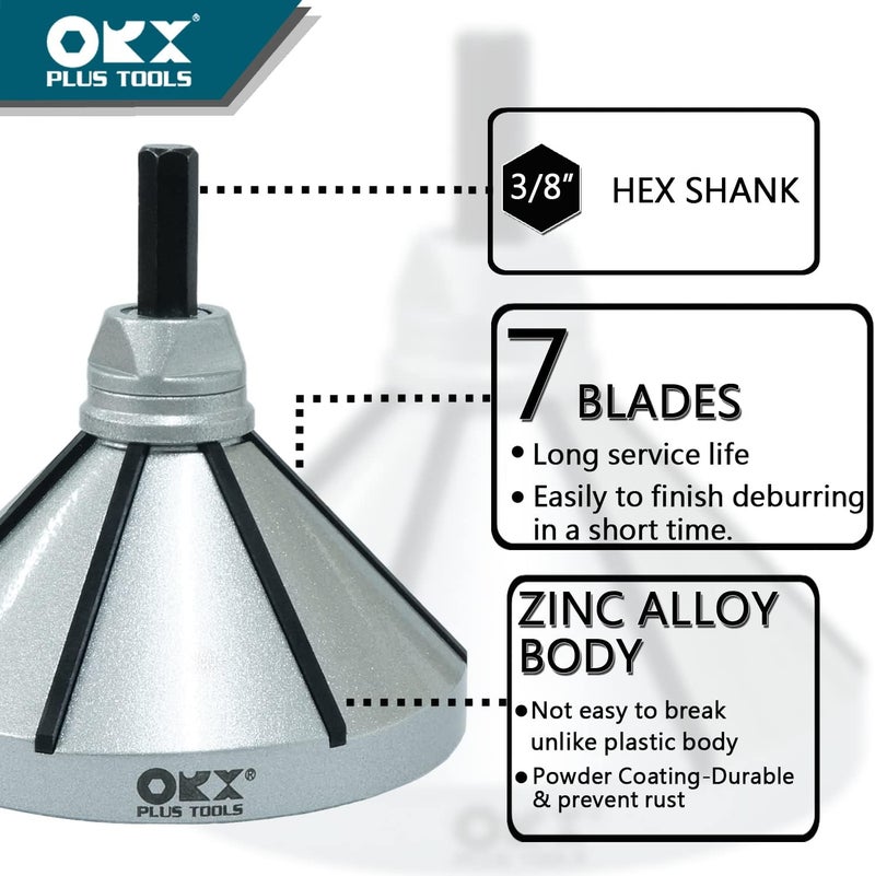 ORX PLUS TOOLS ORXPLUS TOOLS 2 in 1 Inner-Outer Reamer, Pipe and Tubing Chamfer Tool for OD 1-1/8" to 3-1/4" ID 1-1/16"to 3-3/8" - Image 2